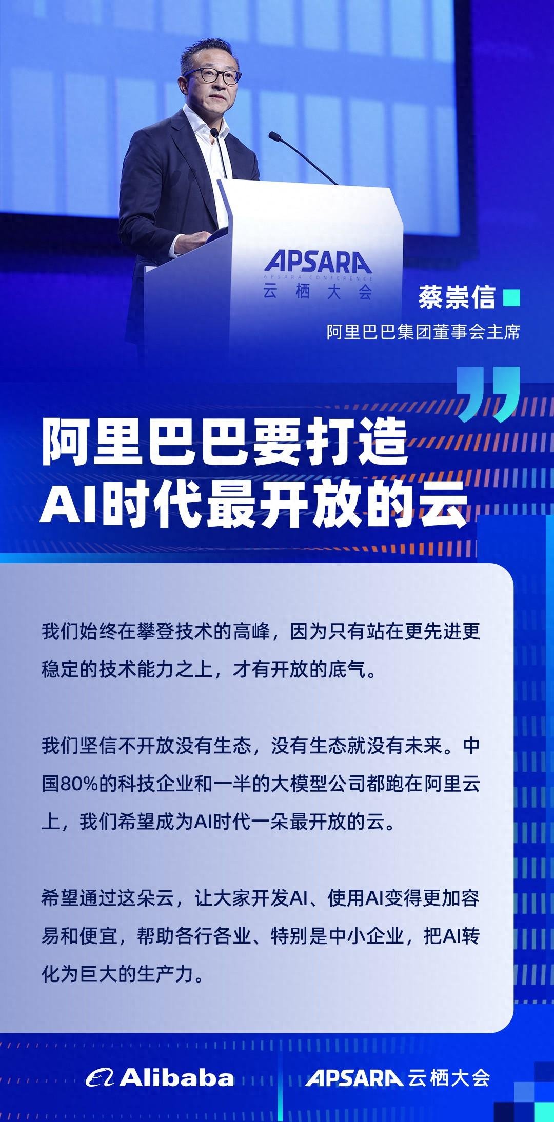 云栖大会开幕！阿里集团主席蔡崇信称“要打造AI时代最开放的云”